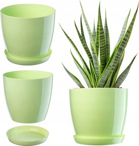 Virágtartó Állvány Műanyag Fedő Virágtartó 20cm Zöld Kadax