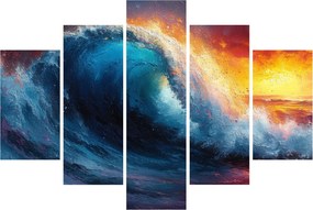 Kép - Hullám a naplementében (150x105 cm)