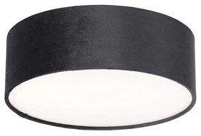 Modern mennyezeti lámpa fekete 30 cm arany belsővel - Drum