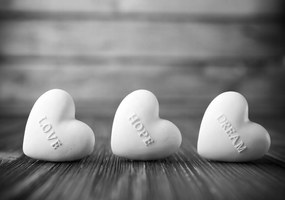 Fotótapéta Szív Fa Love Hope Dream fekete-fehér 416x290 +ragasztó