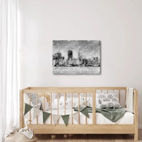 Kép - Kávé művészeti város (70x50 cm)