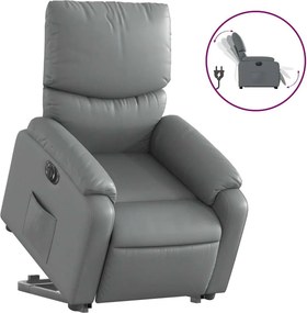 vidaXL elektromos szürke műbőr felállást segítő dönthető fotel