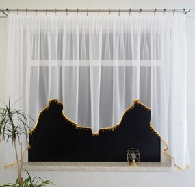 Mg Függöny Fátyol M-ka gyöngyök sárga 4060 400x155