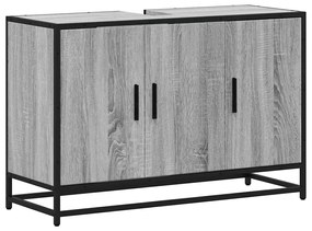 Szürke sonoma szerelt fa fürdőszobai mosdószekrény 90x33x60 cm