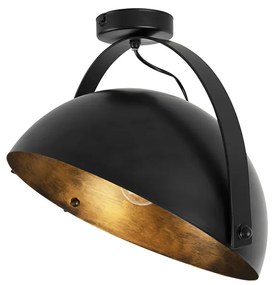Ipari mennyezeti lámpa fekete, arany dönthető - Magna