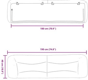 fekete szövet fejtámla párna 180 cm