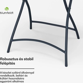 Blumfeldt RetroChic kerti szett, 1 asztal + 2 szék, 60 cm, összecsukható, bevonva, időjárásálló