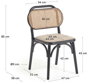 Fekete-bézs étkezőszék Doriane – Kave Home