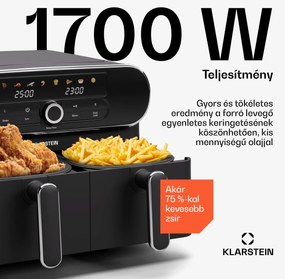Klarstein AuraAir Color Touch forrólevegős fritőz, 11 l, 1700 W, 80 - 200 °C, 8 program