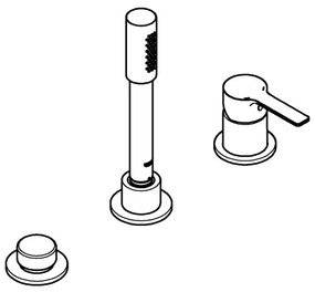 GROHE 19965001 - LINEARE háromlyukú kádcsaptelep, fényes króm