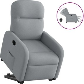 vidaXL elektromos felállást segítő világosszürke szövet dönthető fotel