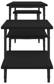 fekete szerelt fa TV-szekrény 157x35x52 cm