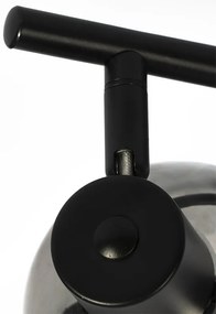 Art Deco mennyezeti lámpa fekete füstüveggel 2-lámpás - Vidro