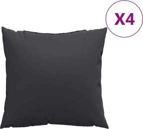 vidaXL 4 db fekete szövet kanapépárna 40 x 40 cm