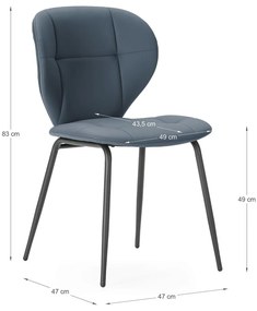 Sötétszürke étkezőszék szett 2 db-os Maura – Marckeric