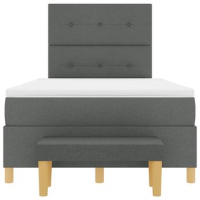 Rugóágy Matrac és Pad Sötétszürke 120x200 cm Szövet