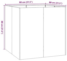 vidaXL antracitszürke acél növénytartó 80x80x80 cm