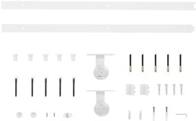 Tolóajtó Szett ORKDAL Természetes és fehér 86 x 198.5 cm