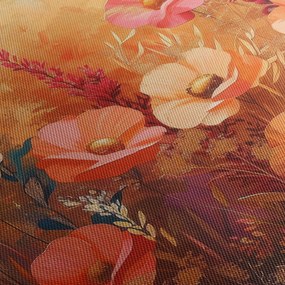 Kép - Virágos rét, festmény (órával) (90x30 cm)