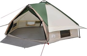 vidaXL Teepee sátor 8 fős tetővel Zöld és Fehér 490 x 410 x 210 cm