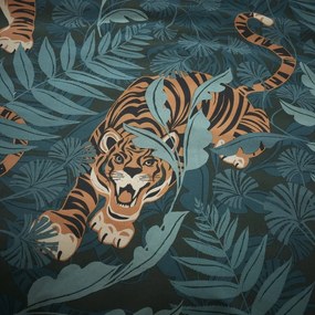 Zöld-barna kétszemélyes ágyneműhuzat 200x200 cm Tropic Tiger Leaf – Catherine Lansfield
