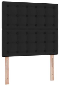 fekete műbőr ottomán ágy matraccal 80x200cm