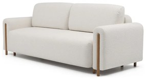 Elefántcsont színű buklé kinyitható-tárolóhelyes kanapé 244 cm Arcadova – ELTAP