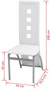 2 db fehér műbőr étkezőszék