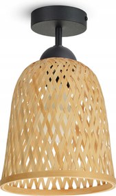 Mennyezeti Lámpa Bambusz Fonott Boho Természetes 582-PR1 Led Fekete