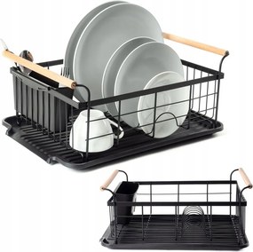 Edényszárító Fekete Edénycsepegtető Tányér Konyhai Poharak