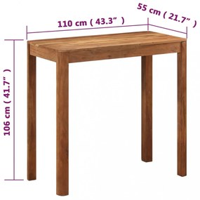 tömör akácfa bárasztal mézszínű bevonattal 110 x 55 x 106 cm