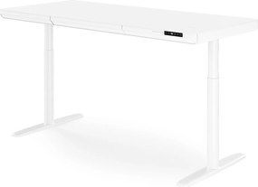 Elektromos ülő-álló íróasztal fiókkal és Qi vezeték nélküli töltővel fehér, 1600 mm: ELLIS