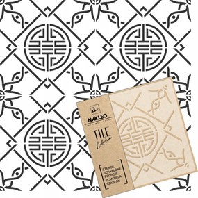 Festősablon Csempe Csempék Többször felhasználható 33x33cm Kínai minta Linfen