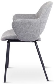 Világosszürke kárpitozott étkezőfotel szett 2 db-os Rowley – Unique Furniture