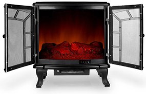 monzana® Elektromos kandalló két ajtóval ventilátorral és tűzzel FEKETE