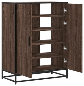 barna tölgy színű szerelt fa és fém cipőszekrény 75x38x97,5 cm