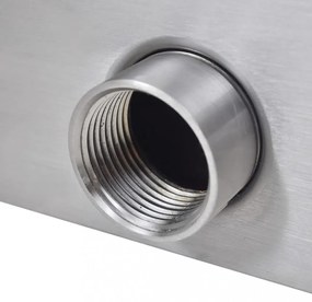 Négyszögletes rozsdamentes acél medence szökőkút LED fényekkel 60 cm