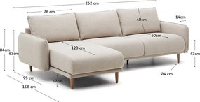 Bézs sarokkanapé (variálható) Carlota – Kave Home