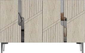 Evva 120 - White, Travertine, Silver