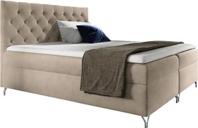 Boxspring ágy, 200x200, bézs Velvet szövet, GULIETTE + ajándék