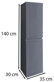 Cube függesztett oldal szekrény antracit szürke
