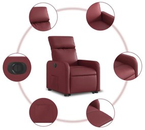 vidaXL elektromos bordó műbőr felállást segítő dönthető fotel