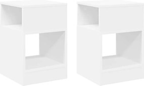 vidaXL Végasztal 2 pcs Fehér 30,5 x 30 x 45 cm Faanyag