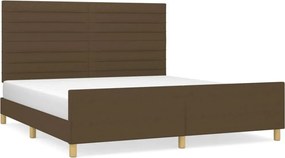 vidaXL sötétbarna szövet ágykeret matrac nélkül 180 x 200 cm