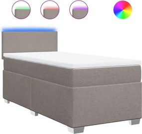 vidaXL tópszínű szövet rugós ágy matraccal 90 x 200 cm