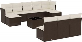 vidaXL 11 részes barna polyrattan kerti ülőgarnitúra párnákkal