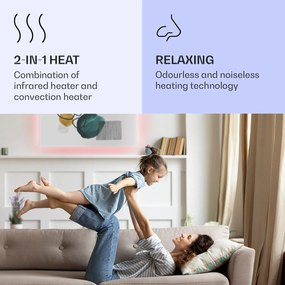 Klarstein Mojave 1000 smart, infravörös hősugárzó 2 az 1-ben, konvektor, 120 x 60 cm, 1000 W, RGB világítás