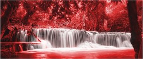 Kép - Vízesés, piros (120x50 cm)
