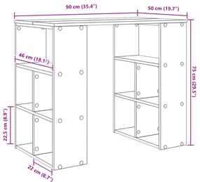 Fehér Sarokíróasztal Fehér MDF Közepes Tároló