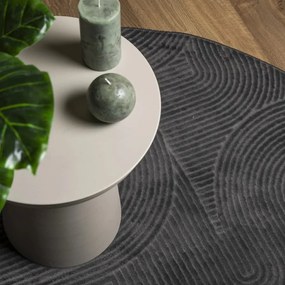 IZA antracit rövid szálú skandináv stílusú szőnyeg Ø 100 cm
